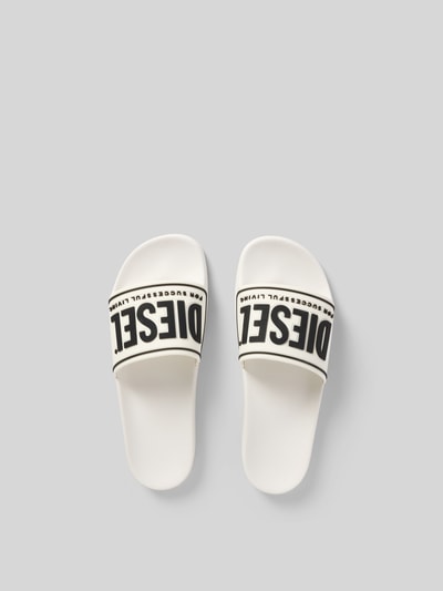 Diesel Slides mit Label-Detail Weiss 4