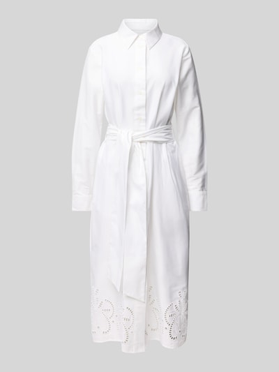 Seidensticker Sukienka koszulowa z haftem angielskim Biały 2