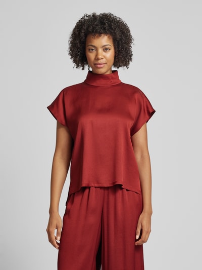 Drykorn Regular fit blouse met opstaande kraag, model 'ALARIA' Roestrood - 4