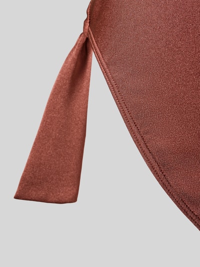 Produktfoto, Bikini-Slip mit seitlicher Schnürung Modell 'ISLA' von Barts aus Material-Mix mit Stretch-Anteil und Label-Detail in Braun
