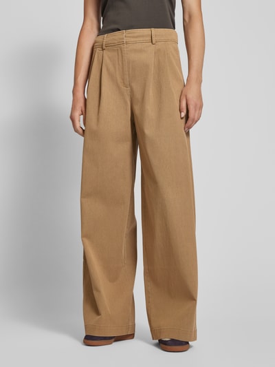 JAKE*S STUDIO WOMAN Wide Leg Bundfaltenhose mit Gürtelschlaufen Mud 4