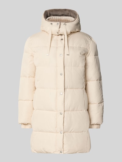 Produktfoto, Steppmantel mit abnehmbarer Kapuze von White Label in Beige mit geradem Schnitt, Reiß- und Druckknopfverschluss, glatte Struktur