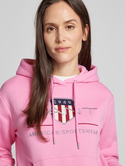 Gant Hoodie mit Label-Stitching Pink 3