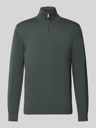 Armedangels Regular Fit Troyer aus reiner Bio-Baumwolle Modell 'FAABES' Anthrazit 2