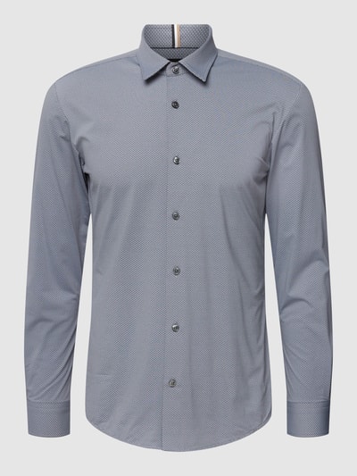 BOSS Slim Fit Business-Hemd mit Allover-Muster Schwarz 2