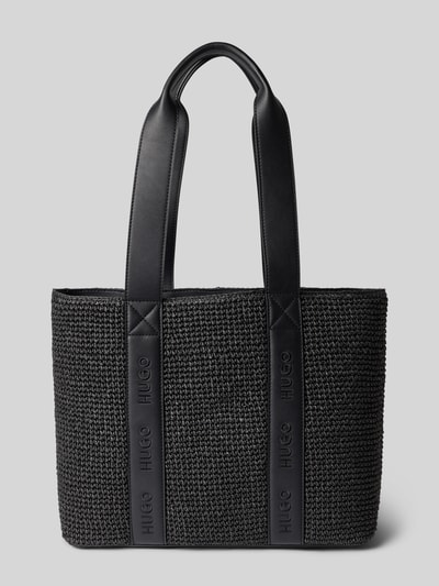 Produktfoto, Henkeltasche in Bast-Optik Modell 'BECKY' von HUGO, Optik: Unifarben, Label-Tape, Tragehenkel, Materialverarbeitung: Webware