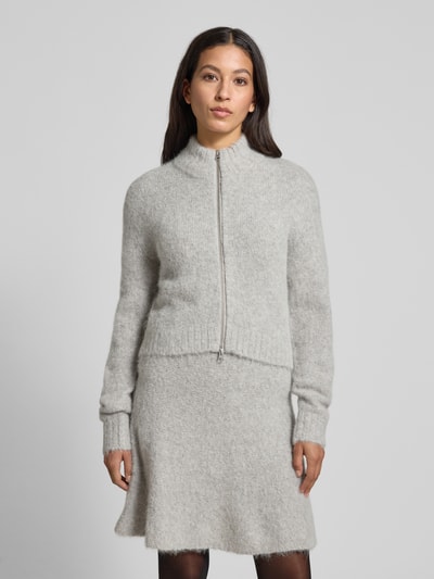 Samsøe Samsøe Cardigan mit Zweiwege-Reißverschluss Modell 'JEANNE' Hellgrau Melange 4