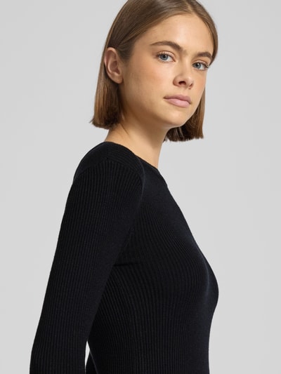 Pieces Eng anliegendes Minikleid in Ripp-Optik Modell 'MIRA NEW' BLACK 3