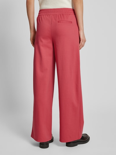 ICHI Wide leg stoffen broek met bandplooien, model 'KATE' Roestrood - 5