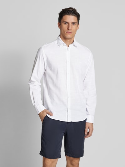 Tom Tailor Koszula casualowa o kroju regular fit z tkaniny Chambray Biały 4