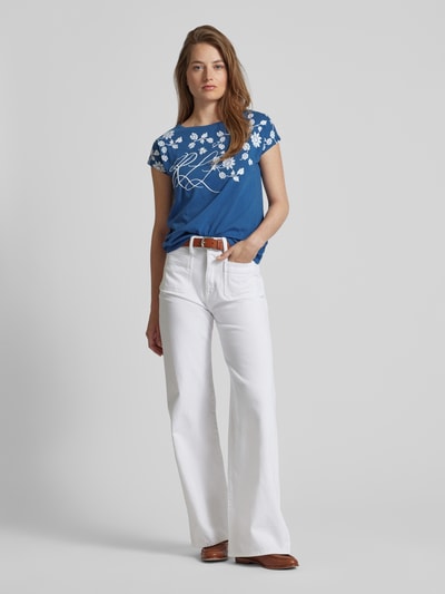 Lauren Ralph Lauren T-shirt met bloemenmotief, model 'GRIETA' Jeansblauw - 1