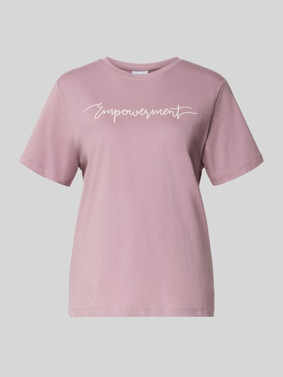 Vila T-Shirt mit Rundhalsausschnitt Modell 'SYBIL EMPOWERMENT' Mauve 2