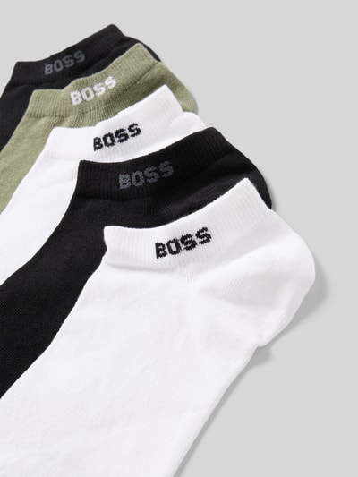 BOSS Sneakersokken van katoenmix in een set van 5 paar Olijfgroen - 2