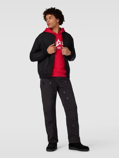Alpha Industries Bluza z kapturem i nadrukiem z logo model ‘BASIC’ Czerwony 1