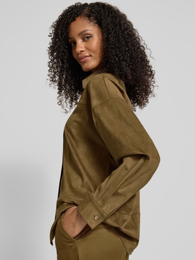 Jake*s Collection Hemdbluse mit Knopfleiste Dunkelbraun 3