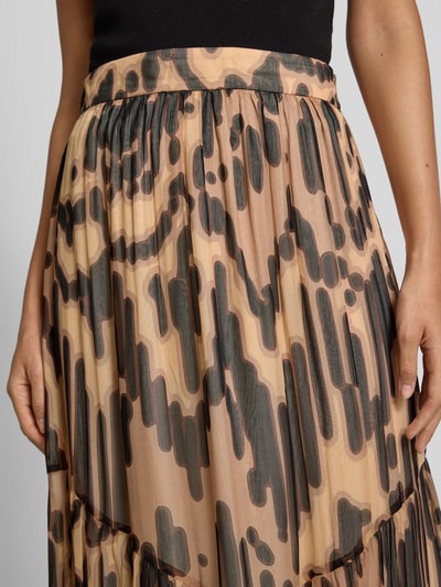 Bash Maxirock aus Viskose mit asymmetrischen Schnitt Modell 'ALEY' Hellbraun 3