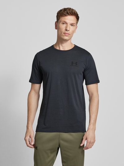 Under Armour T-shirt met labelprint, model 'SPORTSTYLE' Zwart - 4