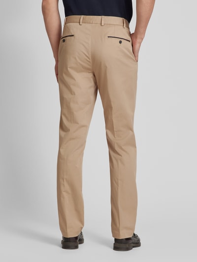 Hiltl Slim fit broek met persplooien, model 'PEAKER' Zand - 5