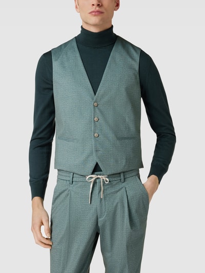 MCNEAL Slim fit gilet met paspelzakken opzij Donkergroen - 4