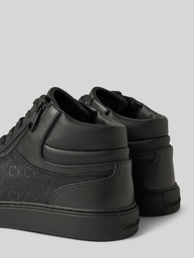 CK Calvin Klein High Top Ledersneaker mit Reißverschluss Modell 'LACE UP' Black 2