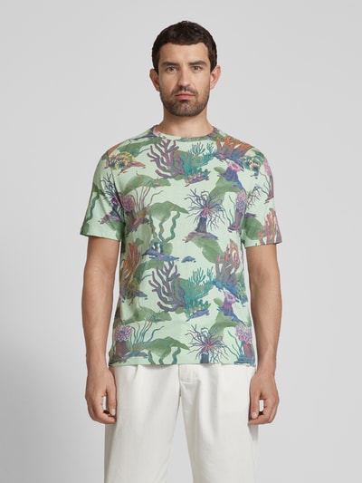 Scotch & Soda T-shirt in all-over look Mintgroen - 4