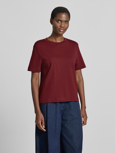 Selected Boxy Fit T-Shirt aus reiner Baumwolle Modell 'ESSENTIAL' Bordeaux 4