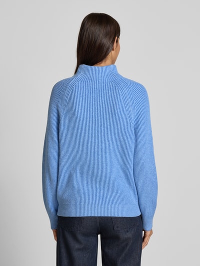 Tom Tailor Regular Fit Strickpullover aus Baumwoll-Mix mit Woll-Anteil Hellblau 5