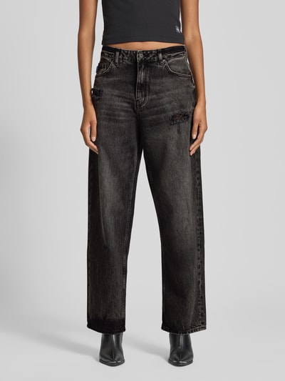 Hugo Blue Loose fit jeans van puur katoen, model 'LENI_B' Zwart - 4