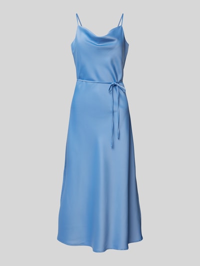 YAS Cocktailkleid mit Bindegürtel Modell 'Thea' Hellblau 2