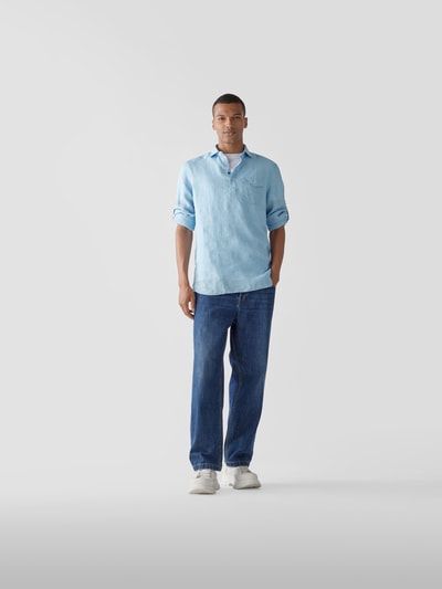 Lardini Poloshirt aus Leinen Hellblau 1