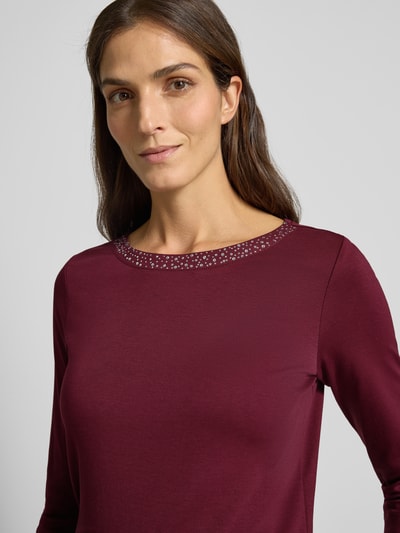 Christian Berg Woman T-Shirt mit Ziersteinbesatz und 3/4-Arm Kirsche 3