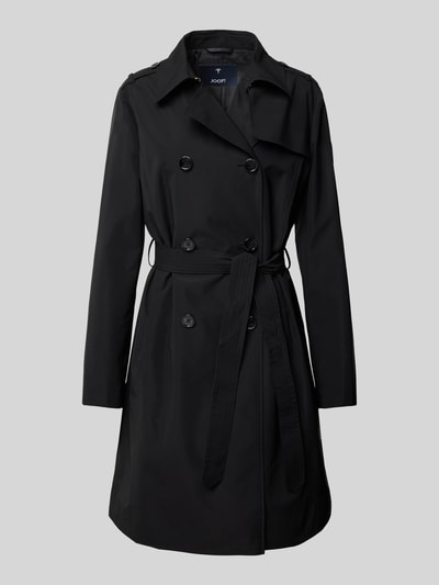 JOOP! Trenchcoat met strikceintuur, model 'Cindy' Zwart - 2