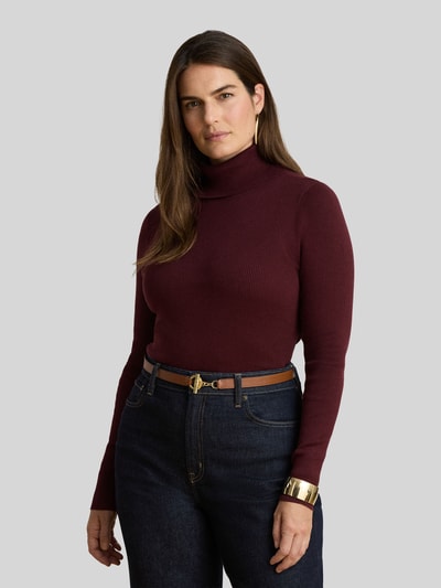 Lauren Ralph Lauren Slim fit coltrui van mix van katoen en modal Roestrood - 6