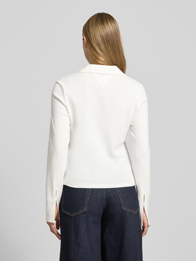 Tommy Hilfiger Slim Fit Langarmshirt aus reiner Baumwolle mit Polokragen Ecru 5