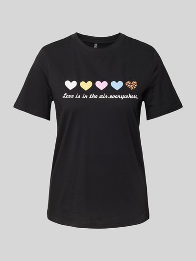 Pieces Regular Fit T-Shirt aus reiner Baumwolle Modell 'MARIA' Black 2
