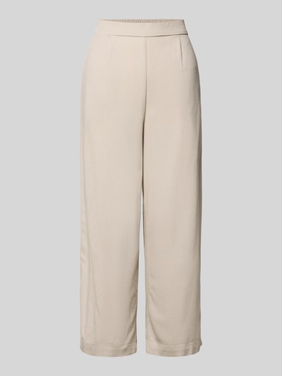 Produktfoto, Regular Fit Culotte aus Viskose-Leinen-Mix Modell 'MYMILO' von Vero Moda in Beige, unifarben, Flammgarn-Struktur, teilelastischer Bund, seitliche Eingrifftaschen
