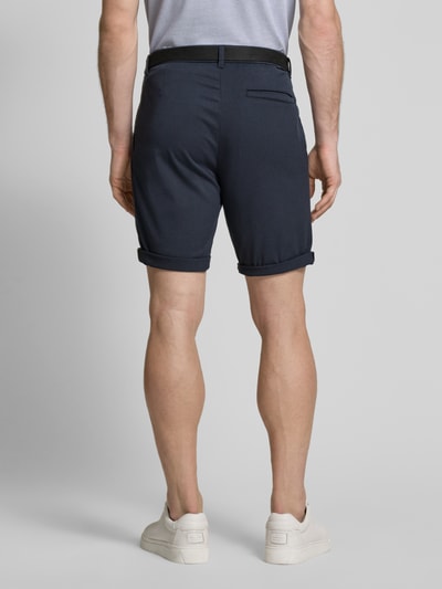 Tom Tailor Denim Regular fit chinoshorts met riem Donkerblauw - 5