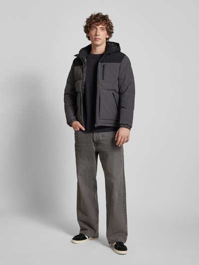 Jack & Jones Gewatteerd jack met ritszakken, model 'OTTO' Antraciet - 1