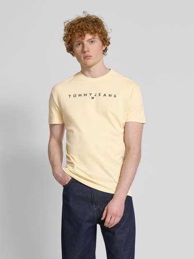 Tommy Jeans Regular Fit T-Shirt aus reiner Baumwolle mit Label Stitching Offwhite 4