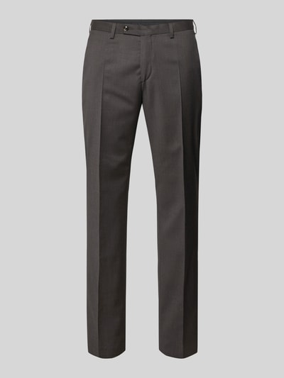 Produktfoto, Slim Fit Anzughose mit Bügelfalten Modell 'Move Apollo' von DIGEL, mieszanka żywej wełny i elastanu, krój slim fit, kanty, kieszenie z tyłu, szerokość w rozmiarze 50: 35 cm, długość wewnętrzna nogawki w rozmiarze 50: 80 cm