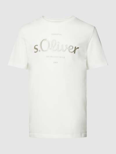 s.Oliver RED LABEL T-Shirt mit Label-Print Modell 'Logo' Weiss 2