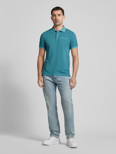 s.Oliver RED LABEL Regular Fit Poloshirt mit Label-Print Petrol 1