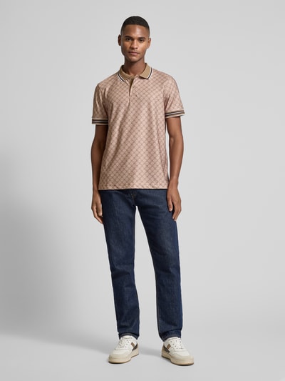 JOOP! Collection Poloshirt mit gerippten Abschlüssen Modell 'Talon' Hellbraun 1