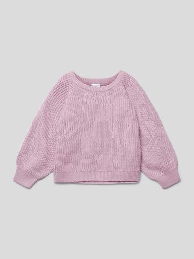 Name It Sweter z dzianiny z okrągłym dekoltem model ‘VALEA’ Lawendowy 1