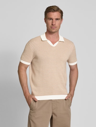 bugatti Regular fit poloshirt met labeldetail Camel - 4