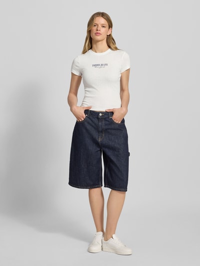 Tommy Jeans T-shirt o kroju slim fit z mieszanki bawełny Écru 1