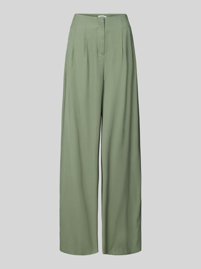 B.Young Wide leg stoffen broek met bandplooien, model 'DALANO' Kaki - 2