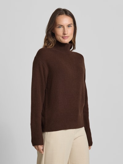 Luisa Cerano Strickpullover aus Baumwoll-Kaschmir-Mix Dunkelbraun 4