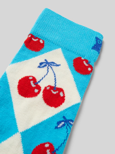 Happy Socks Socken mit Stretch-Anteil Modell 'Cherry Argyle' Tuerkis 2