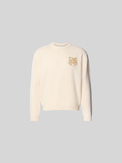 MAISON KITSUNÉ Pullover mit Label-Print Offwhite 2